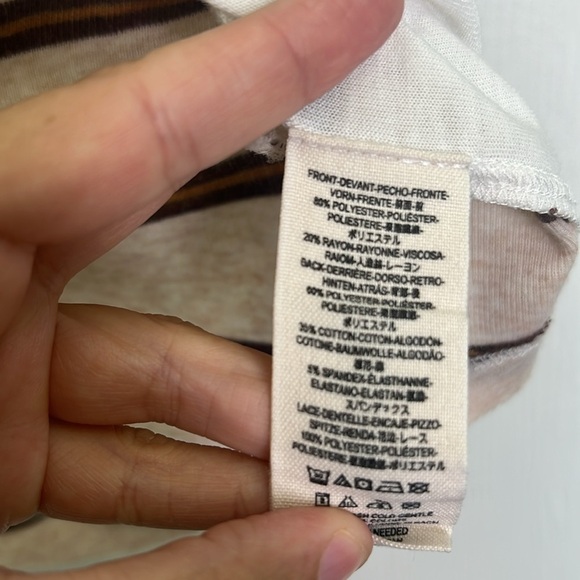 Free People - We The Free Great Falls Montana Stripe Lace Graphic Top Size Small - Picture 11 of 12